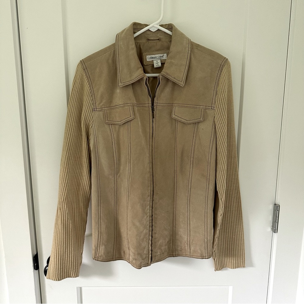 Coldwater Creek Leather/Wool Jacket Sz12